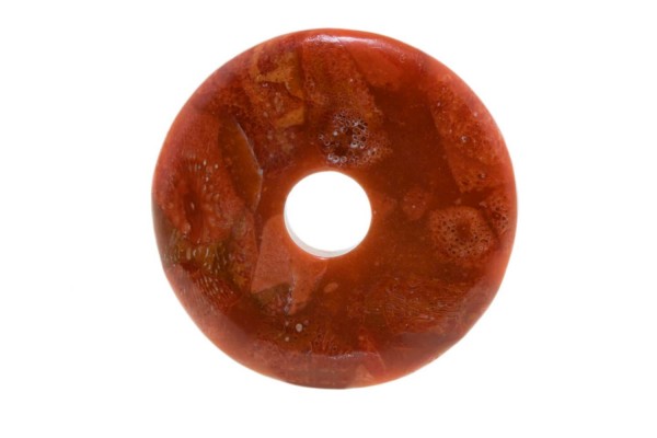 30mm Donut Anhänger aus Schaumkoralle