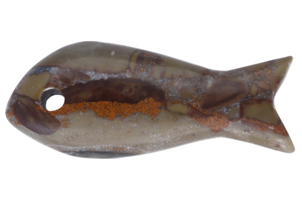Fisch 33x15x7mm aus Trümmer Jaspis