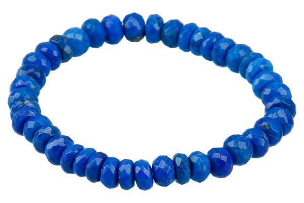 Lapislazuli Button Armband facettiert 8mm/19cm ultramarinblau