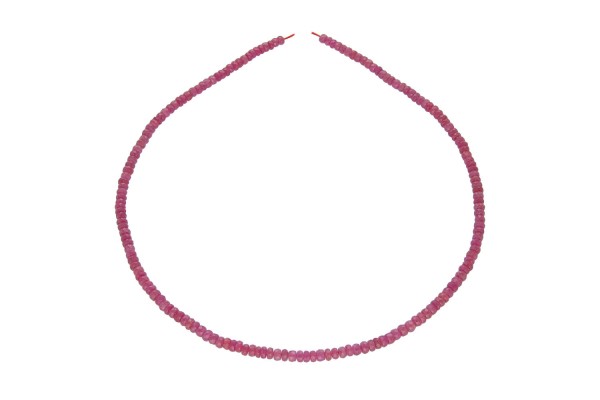 Buttonstrang facettiert 3,5-3,9mm/40cm (ca.62ct), Rubin glasfilled