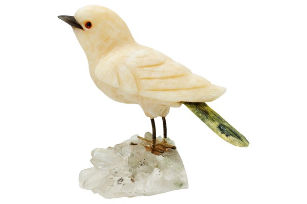 Fink 80x70x45mm, Calcit und Serpentin