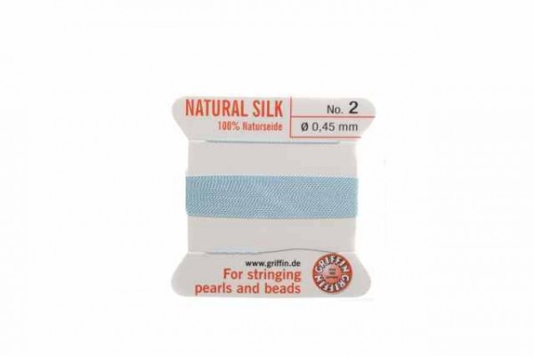 Aufziehseide No.2, 0,45mm/2m mit Nadel, hellblau