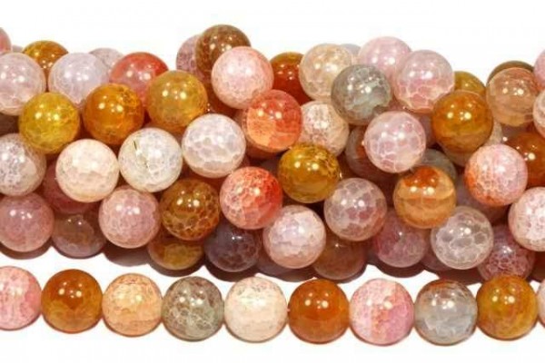 Kugelstrang, 12mm/40cm, Karneol gecrasht