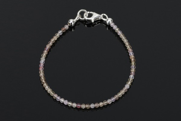 Ametrin Kugelarmband facettiert 2,2mm/18cm mit Schließe aus Sterlingsilber