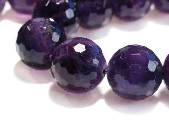 Kugelstrang facettiert 14mm/40cm 128-cut, Amethyst