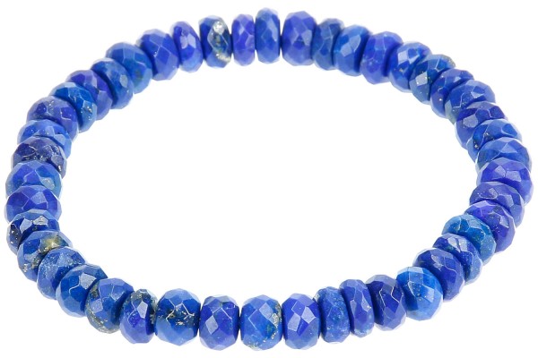 Lapislazuli Button Armband facettiert 7mm/19cm königsblau