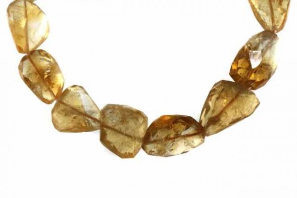 Freeformstrang facettiert 11-15mm/40cm, Citrin behandelt