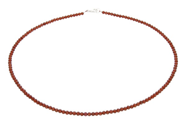 Kugelkette facettiert 2,5mm/45cm mit Karabiner Silber 925, Granat (Rhodolith)