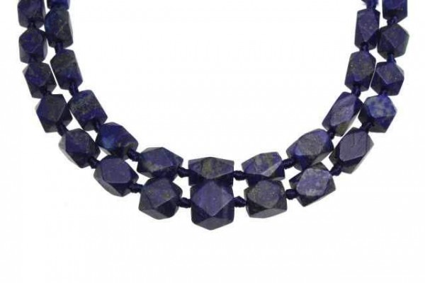 Quaderstrang facettiert 8x10-10x13mm/45cm, Lapislazuli anpoliert