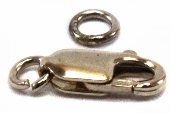 Karabiner flach 12mm mit Ring 5mm, WG 14k