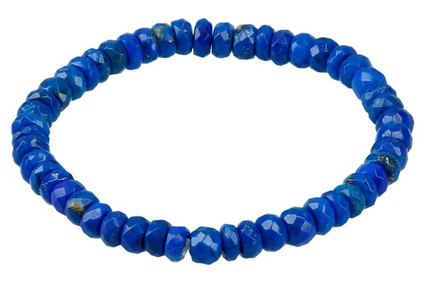 Lapislazuli  Button Armband facettiert 6mm/19cm ultramarinblau