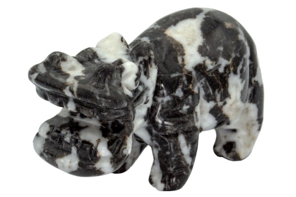 Hippo 52x30x20mm aus Zebra-Marmor